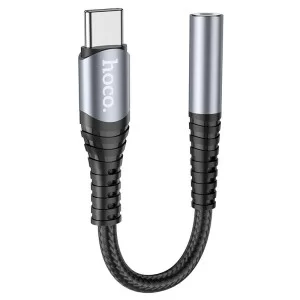Адаптер Hoco LS33 AUX 3.5mm to Type-C [Metal-Gray]